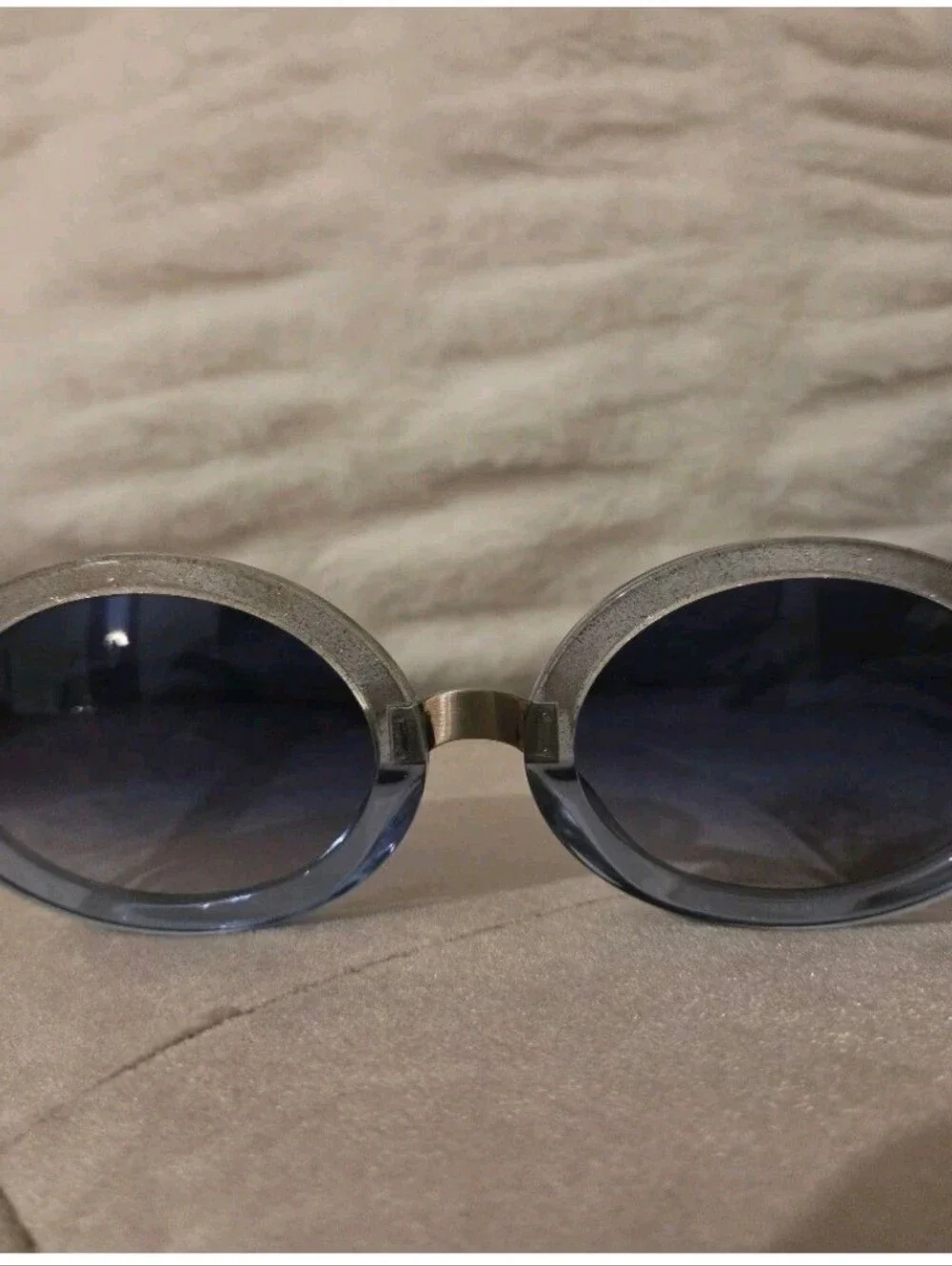 Wildfox Malibu Glitter Round Sunglasses - Silver Glitter & Blue Gradient